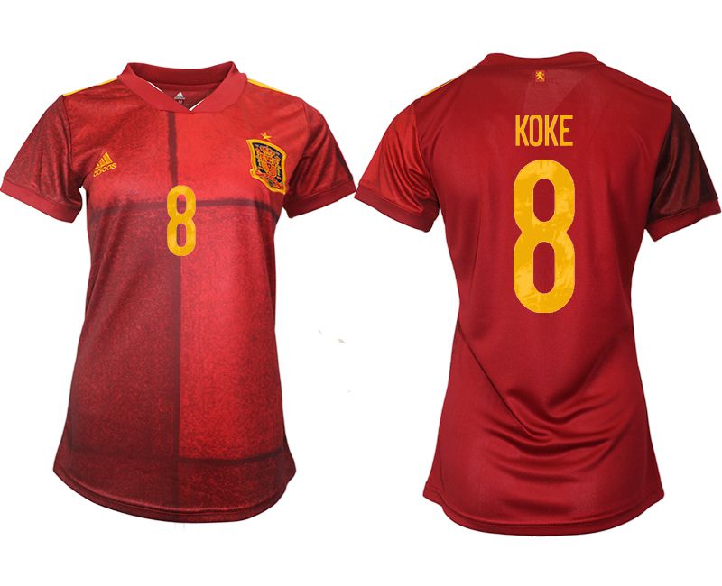 Women 2021-2022 Club Spain home aaa version red #8 Soccer Jerseys->customized soccer jersey->Custom Jersey